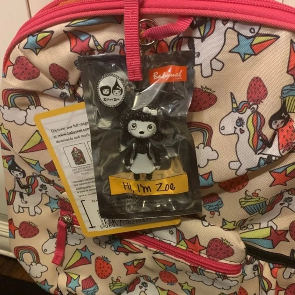 Babymel Zip and Zoe Unicorn Kids Backpack With Figure Keyring